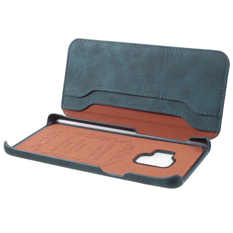 Flip Wallet PU Leather Casing for Samsung Galaxy S9 - Blue-5