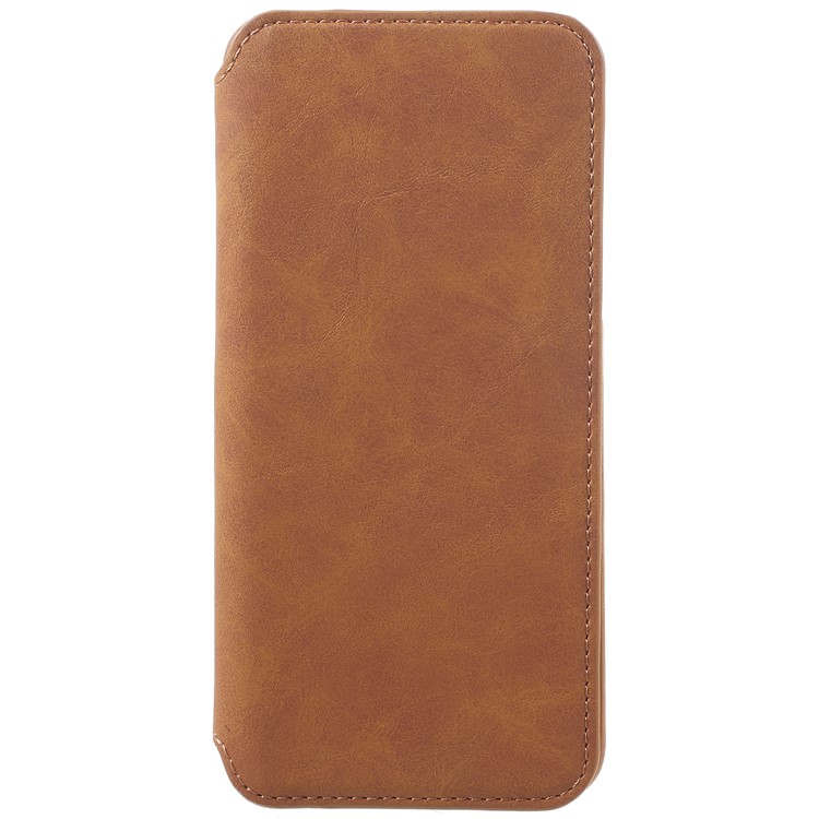 Flip Wallet PU Leather Mobile Phone Case for Samsung Galaxy S9 - Brown-1