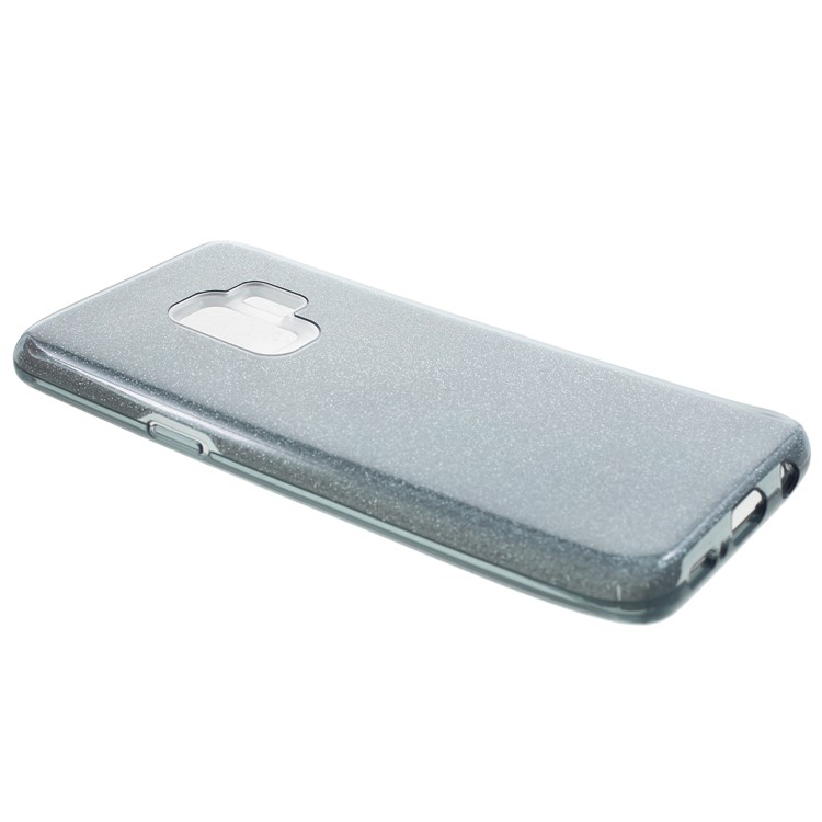 Glittery Powder 3-piece TPU + PC Hybrid Cover for Samsung Galaxy S9 - Grey-3