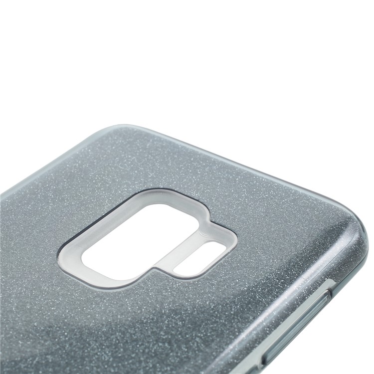 Glittery Powder 3-piece TPU + PC Hybrid Cover for Samsung Galaxy S9 - Grey-4
