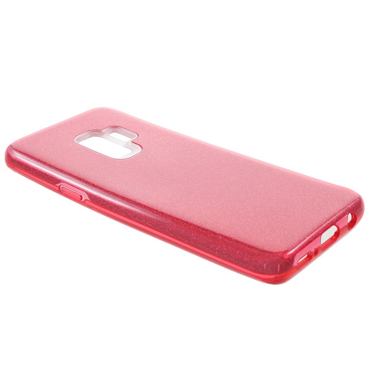 Glittery Powder 3-piece TPU + PC Hybrid Back Shell for Samsung Galaxy S9 - Red-3