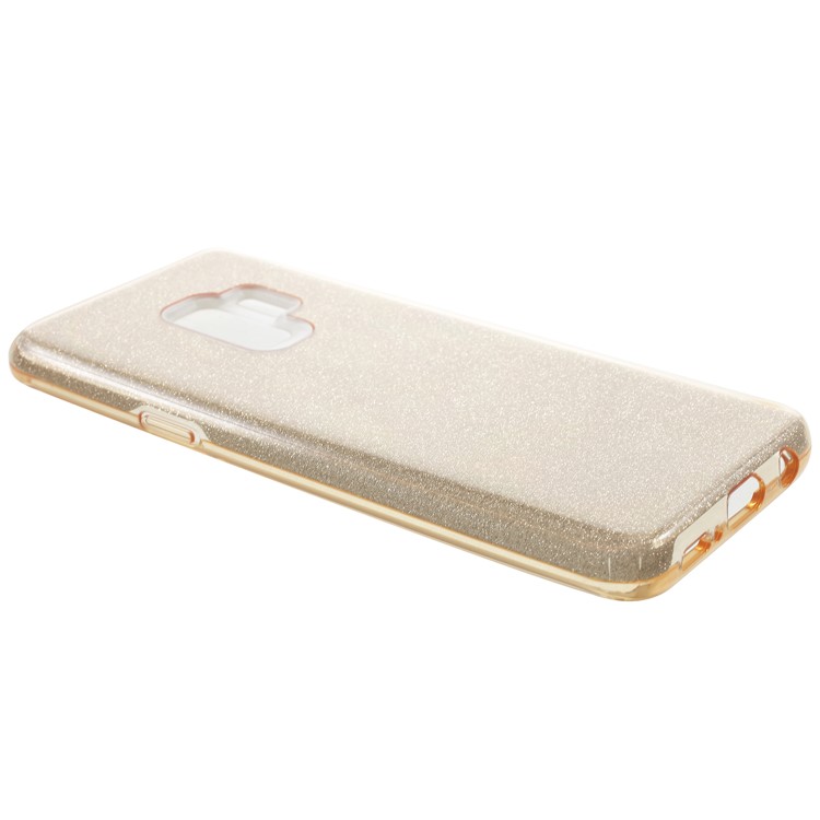 Glittery Powder 3-piece TPU + PC Hybrid Mobile Cover for Samsung Galaxy S9 - Rose Gold-3