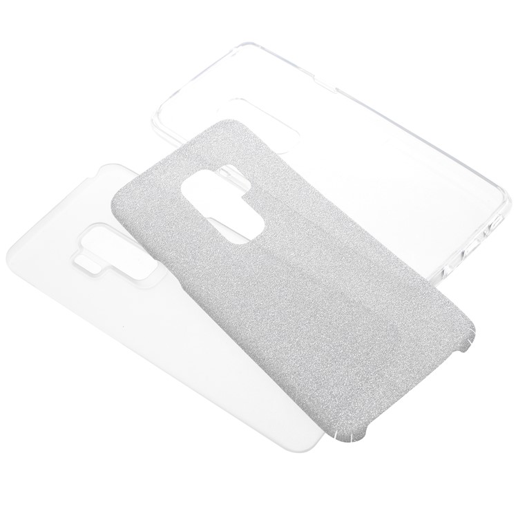 Glittery TPU + PC Hybrid Cover for Samsung Galaxy S9 Plus G965 - Silver-4