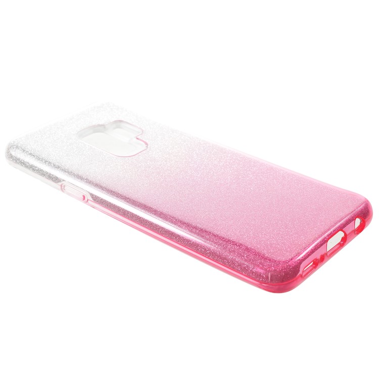 3-in-1 Gradient Glittering PC + TPU Phone Casing Shell for Samsung Galaxy S9 - Rose-3