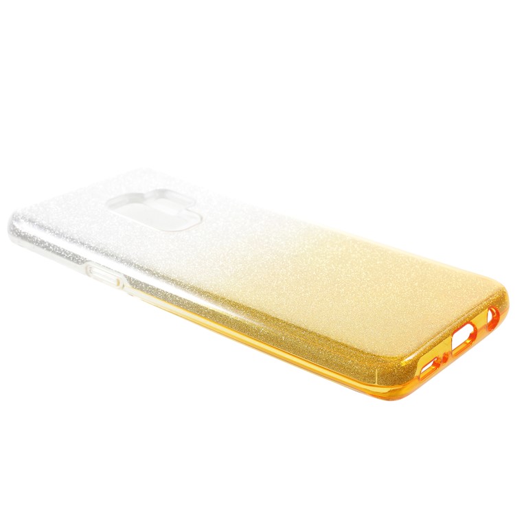 3-in-1 Gradient Glittering PC + TPU Phone Casing for Samsung Galaxy S9 - Gold-3