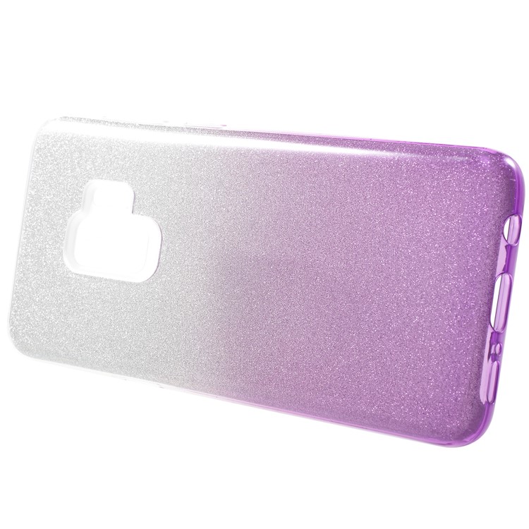 3-in-1 Gradient Glittering PC + TPU Phone Case Shell for Samsung Galaxy S9 - Light Purple-2