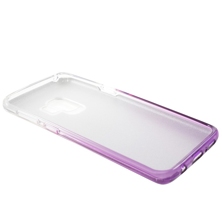 3-in-1 Gradient Glittering PC + TPU Phone Case Shell for Samsung Galaxy S9 - Light Purple-4