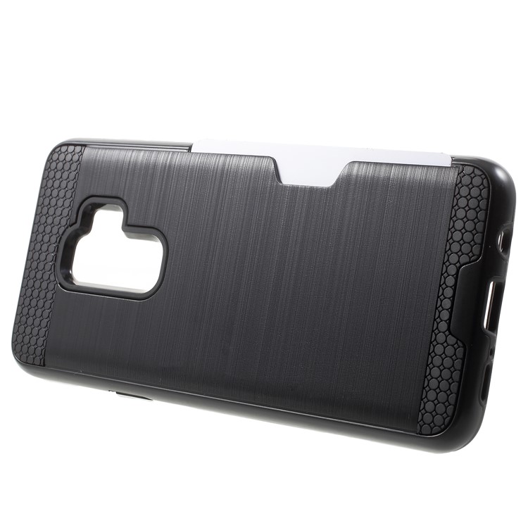 Brushed PC + TPU Hybrid Phone Card Slot Case for Samsung Galaxy S9 Plus - Black-2