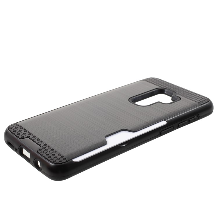Brushed PC + TPU Hybrid Phone Card Slot Case for Samsung Galaxy S9 Plus - Black-3