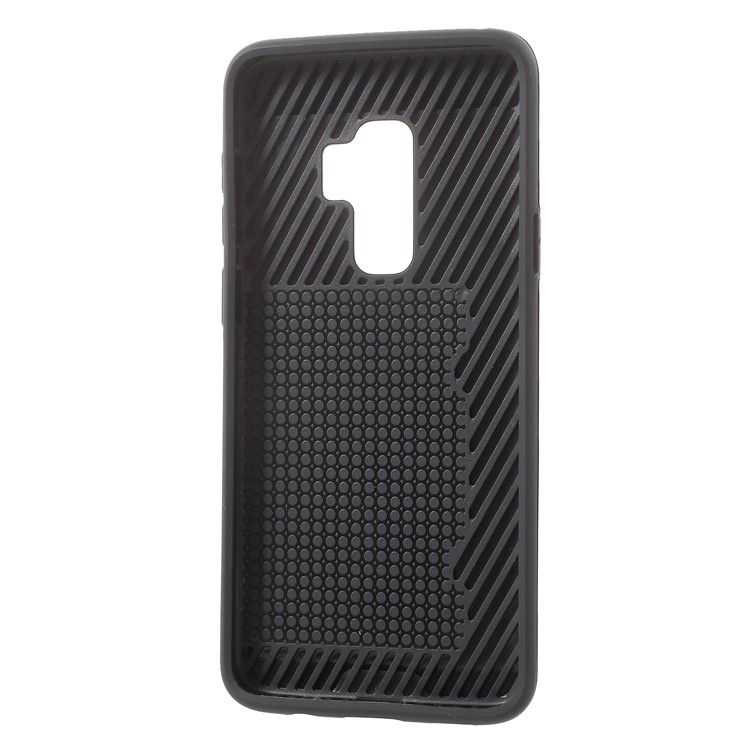 Brushed PC + TPU Hybrid Phone Card Slot Case for Samsung Galaxy S9 Plus - Black-6