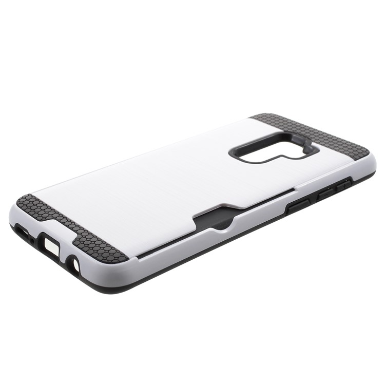 Brushed PC + TPU Hybrid Phone Card Slot Cover for Samsung Galaxy S9 Plus - White-3