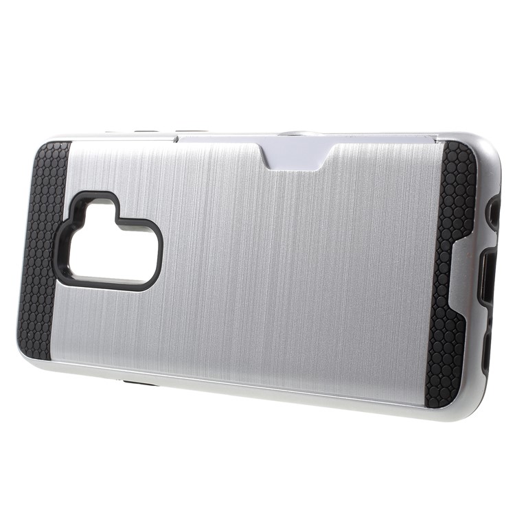 Brushed PC + TPU Hybrid Phone Card Slot Casing for Samsung Galaxy S9 Plus G965 - Silver-2