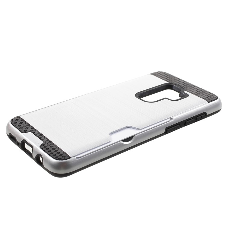 Brushed PC + TPU Hybrid Phone Card Slot Casing for Samsung Galaxy S9 Plus G965 - Silver-3