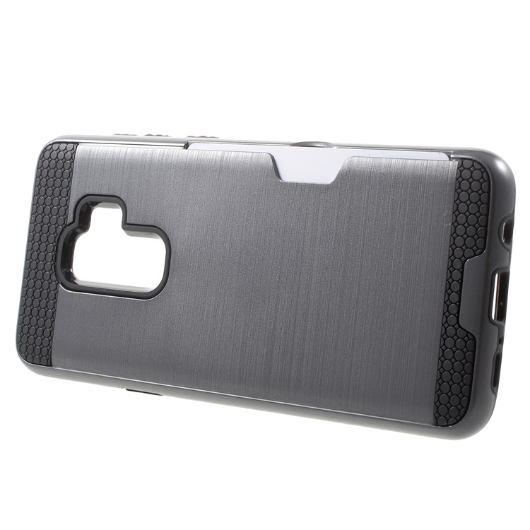 Brushed PC + TPU Hybrid Phone Card Slot Shell for Samsung Galaxy S9 Plus G965 - Grey-2