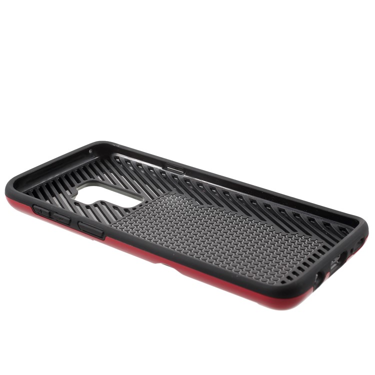 Brushed PC + TPU Hybrid Phone Card Slot Casing Cover for Samsung Galaxy S9 Plus G965 - Red-4