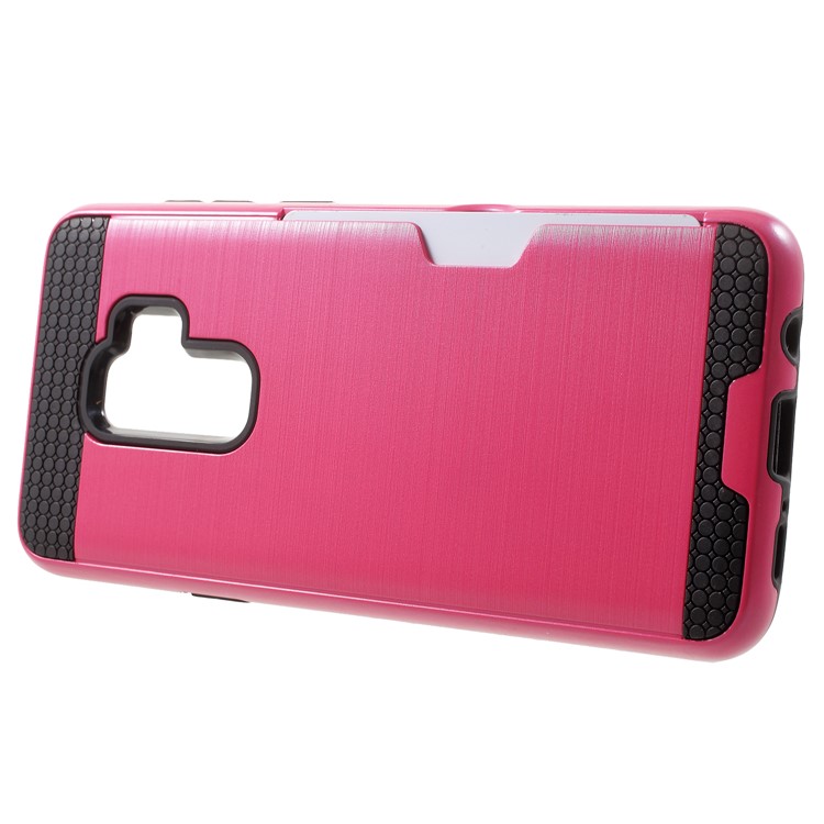 Brushed PC + TPU Hybrid Phone Card Slot Phone Cover for Samsung Galaxy S9 Plus G965 - Rose-2