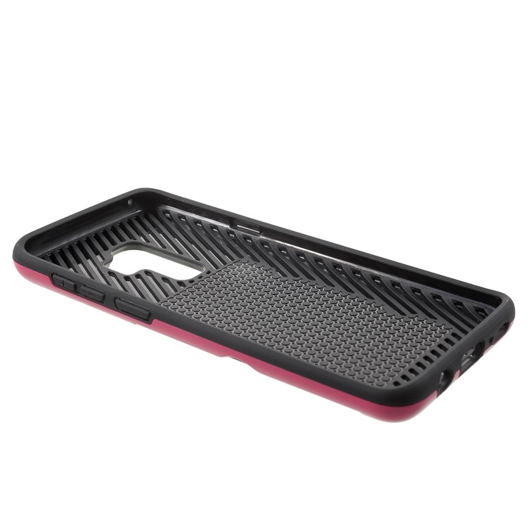 Brushed PC + TPU Hybrid Phone Card Slot Phone Cover for Samsung Galaxy S9 Plus G965 - Rose-4