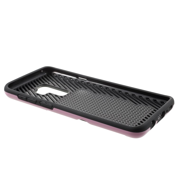 Brushed PC + TPU Hybrid Phone Card Slot Phone Case for Samsung Galaxy S9 Plus G965 - Pink-4