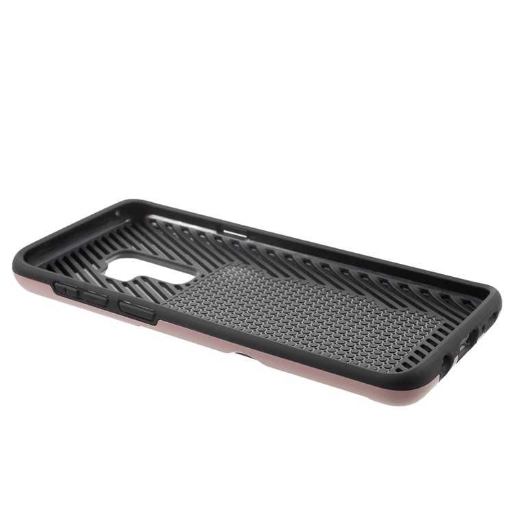 Brushed PC + TPU Hybrid Phone Card Slot Phone Casing for Samsung Galaxy S9 Plus G965 - Rose Gold-4