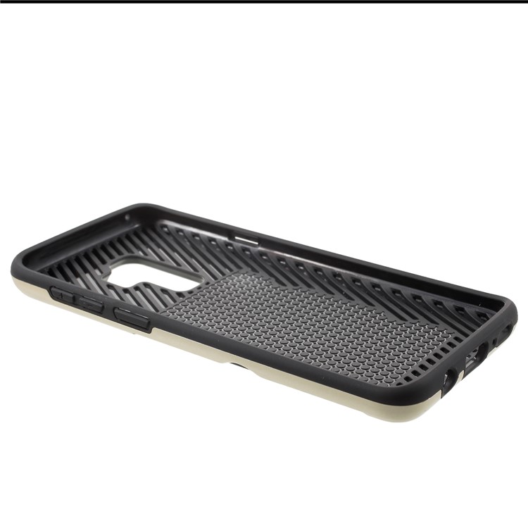 Brushed PC + TPU Hybrid Phone Card Slot Phone Casing Shell for Samsung Galaxy S9 Plus G965 - Gold-5