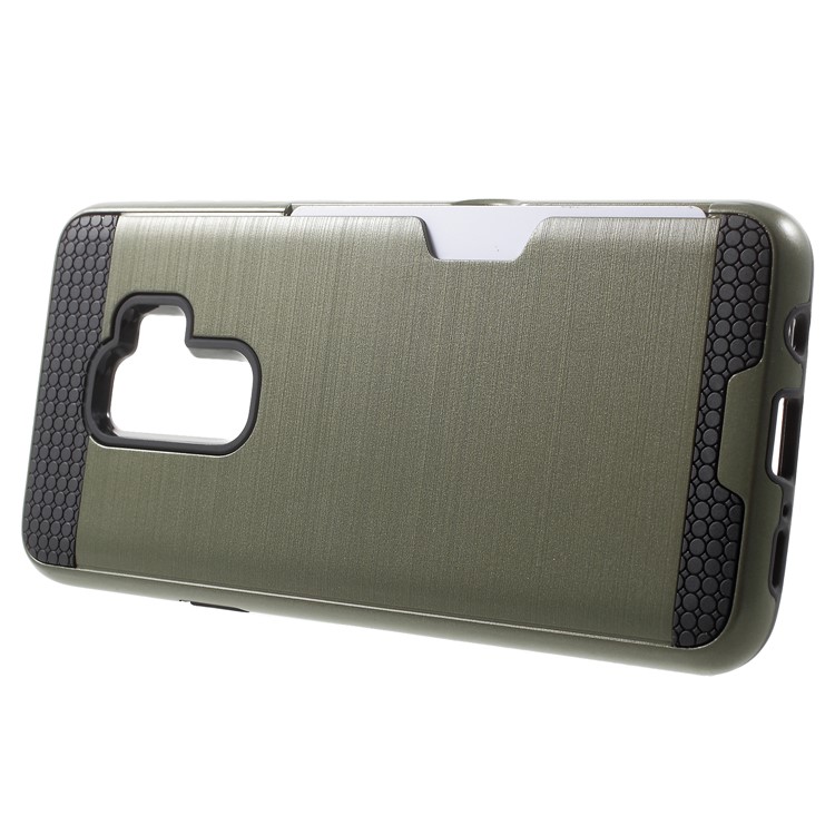 Brushed PC + TPU Hybrid Phone Card Slot Cellphone Cover for Samsung Galaxy S9 Plus G965 - Green-2