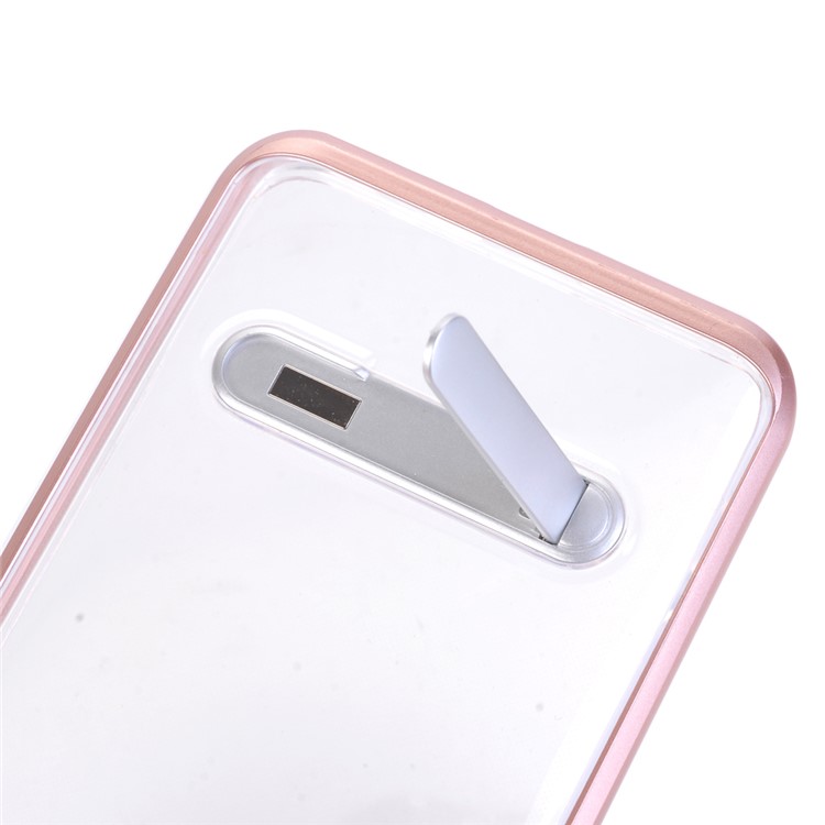 Clear Back PC + TPU Hybrid Case with Kickstand for Samsung Galaxy S9 - Rose Gold-4
