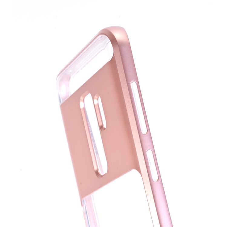 Hybrid Clear Back PC + TPU Kickstand Phone Case for Samsung Galaxy S9 Plus - Rose Gold-5