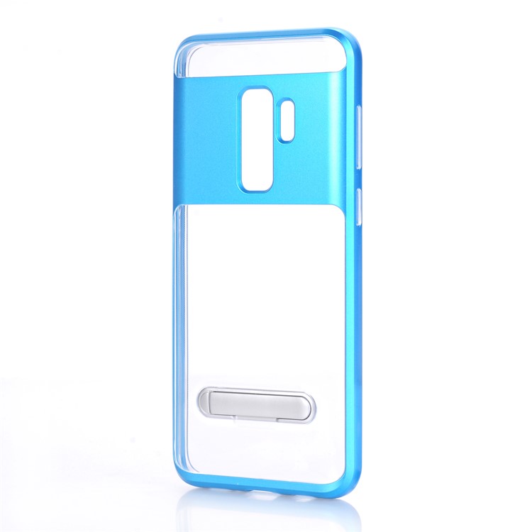 

Clear Back PC + TPU Combo Mobile Phone Cover with Kickstand for Samsung Galaxy S9 Plus G965 - Blue