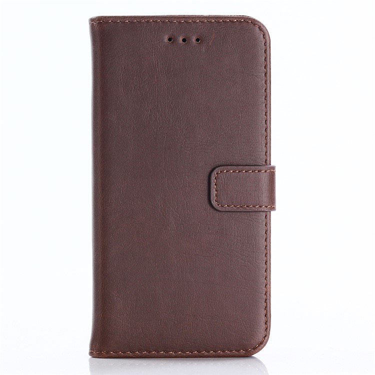 Retro Crazy Horse PU Leather Wallet Stand Case for Samsung Galaxy J2 Pro 2018 - Coffee-1