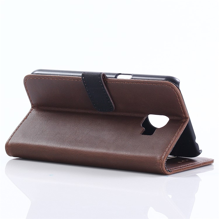 Retro Crazy Horse PU Leather Wallet Stand Case for Samsung Galaxy J2 Pro 2018 - Coffee-8