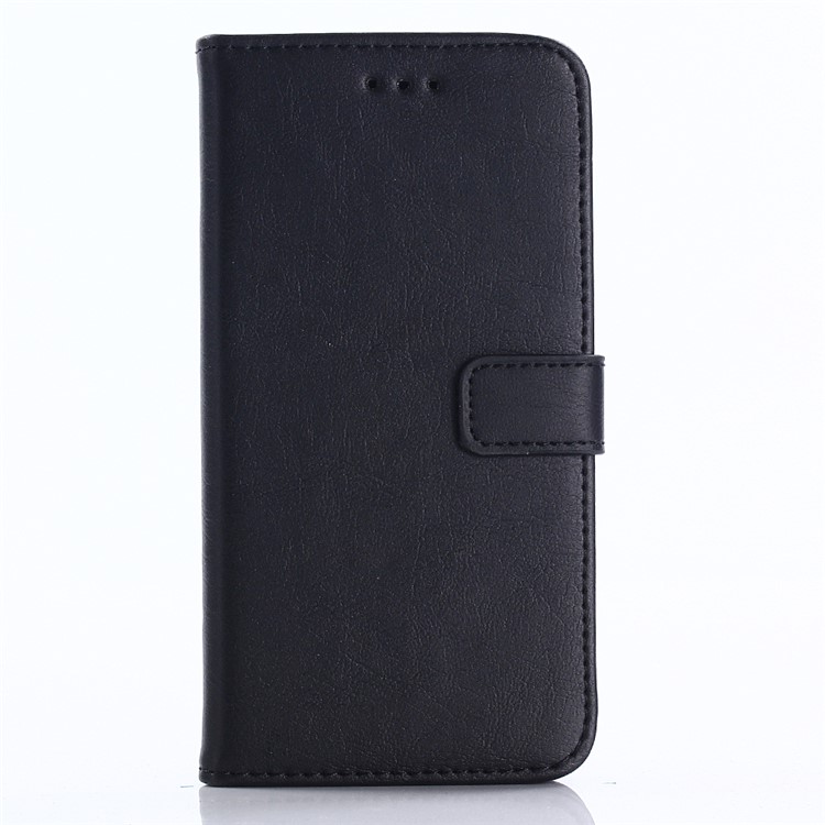 Retro Crazy Horse PU Leather Wallet Stand Phone Cover for Samsung Galaxy J2 Pro 2018 - Black-1