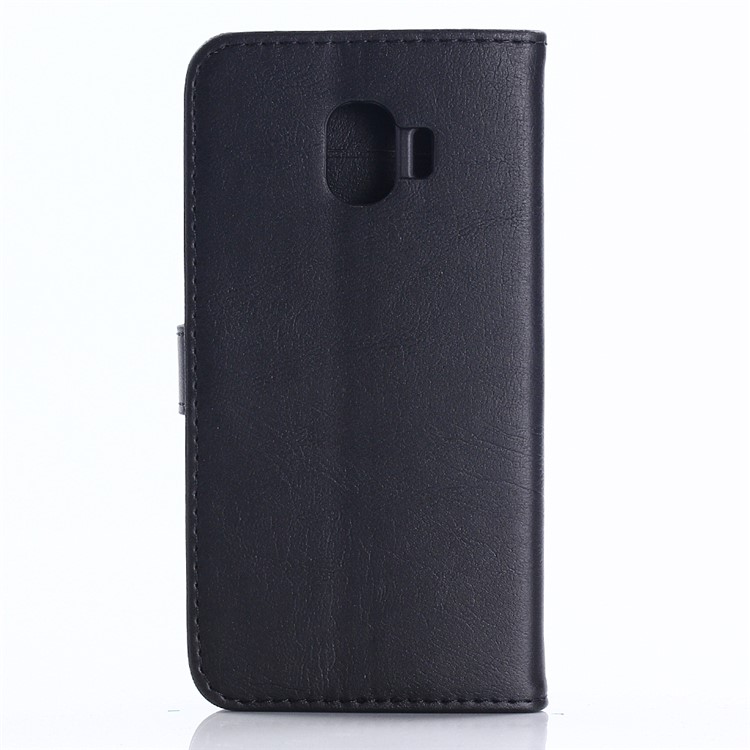 Retro Crazy Horse PU Leather Wallet Stand Phone Cover for Samsung Galaxy J2 Pro 2018 - Black-2