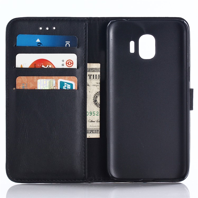 Retro Crazy Horse PU Leather Wallet Stand Phone Cover for Samsung Galaxy J2 Pro 2018 - Black-3