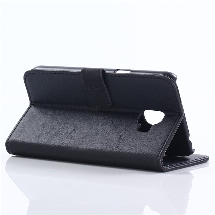 Retro Crazy Horse PU Leather Wallet Stand Phone Cover for Samsung Galaxy J2 Pro 2018 - Black-4