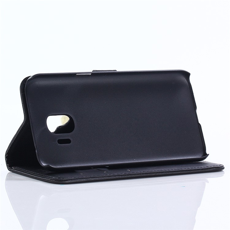 Retro Crazy Horse PU Leather Wallet Stand Phone Cover for Samsung Galaxy J2 Pro 2018 - Black-5