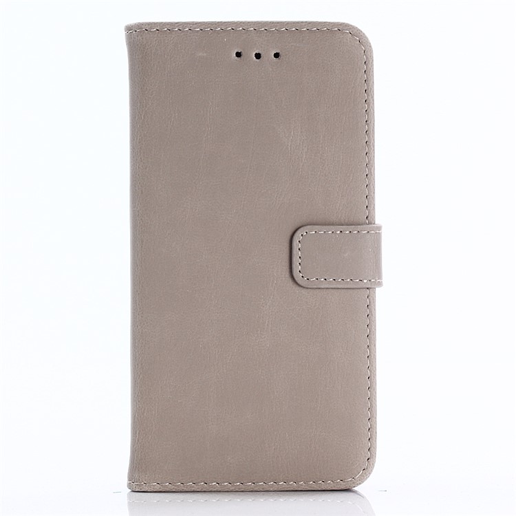 Retro Crazy Horse PU Leather Wallet Phone Shell with Stand for Samsung Galaxy J2 Pro 2018 - Grey-1