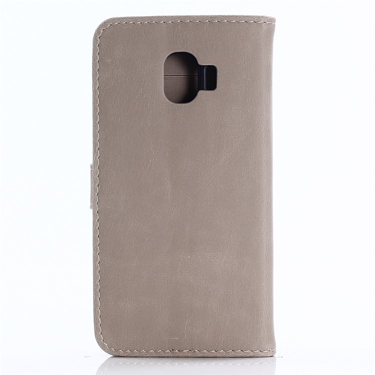 Retro Crazy Horse PU Leather Wallet Phone Shell with Stand for Samsung Galaxy J2 Pro 2018 - Grey-2