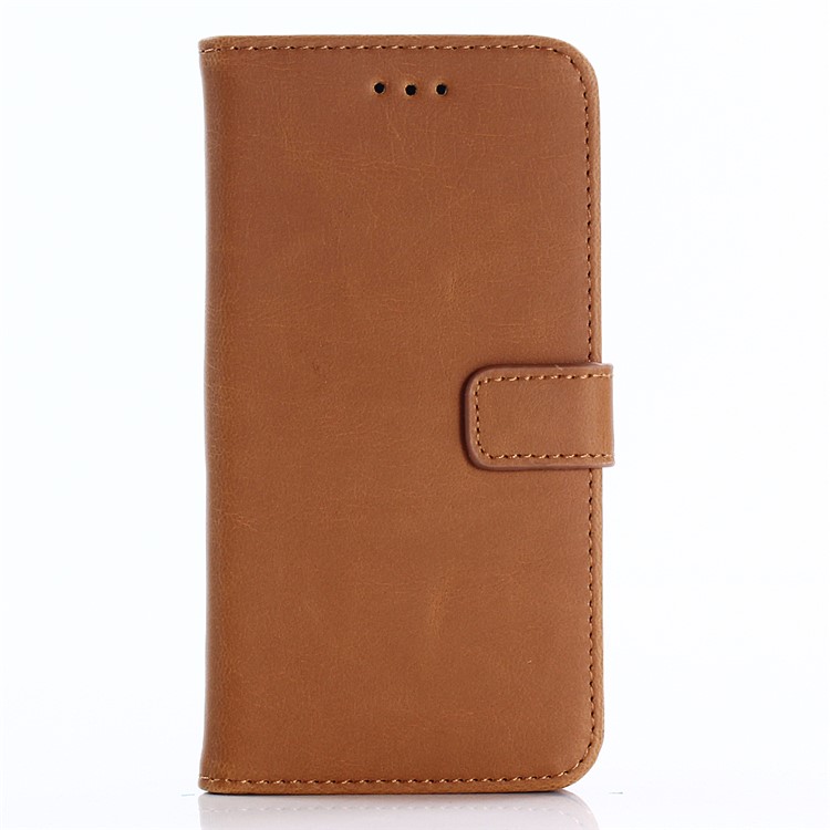 Retro Crazy Horse Wallet Stand Leather Phone Casing for Samsung Galaxy J2 Pro 2018 - Brown-1