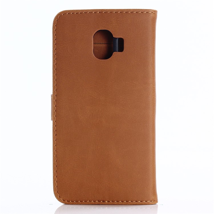 Retro Crazy Horse Wallet Stand Leather Phone Casing for Samsung Galaxy J2 Pro 2018 - Brown-2