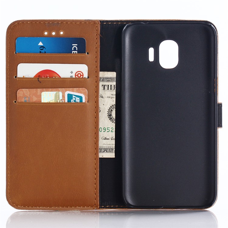 Retro Crazy Horse Wallet Stand Leather Phone Casing for Samsung Galaxy J2 Pro 2018 - Brown-3