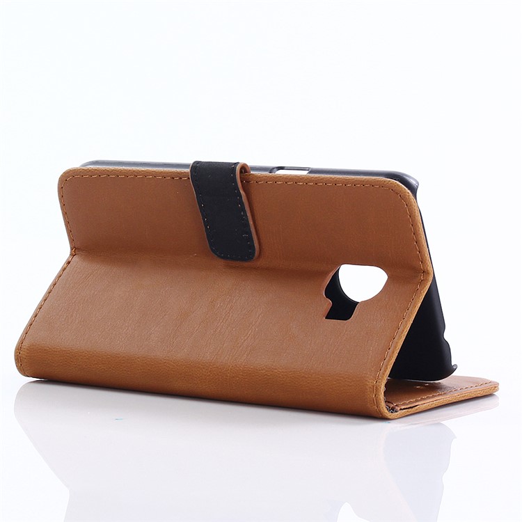 Retro Crazy Horse Wallet Stand Leather Phone Casing for Samsung Galaxy J2 Pro 2018 - Brown-4