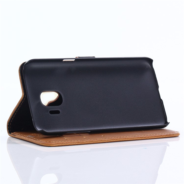 Retro Crazy Horse Wallet Stand Leather Phone Casing for Samsung Galaxy J2 Pro 2018 - Brown-5