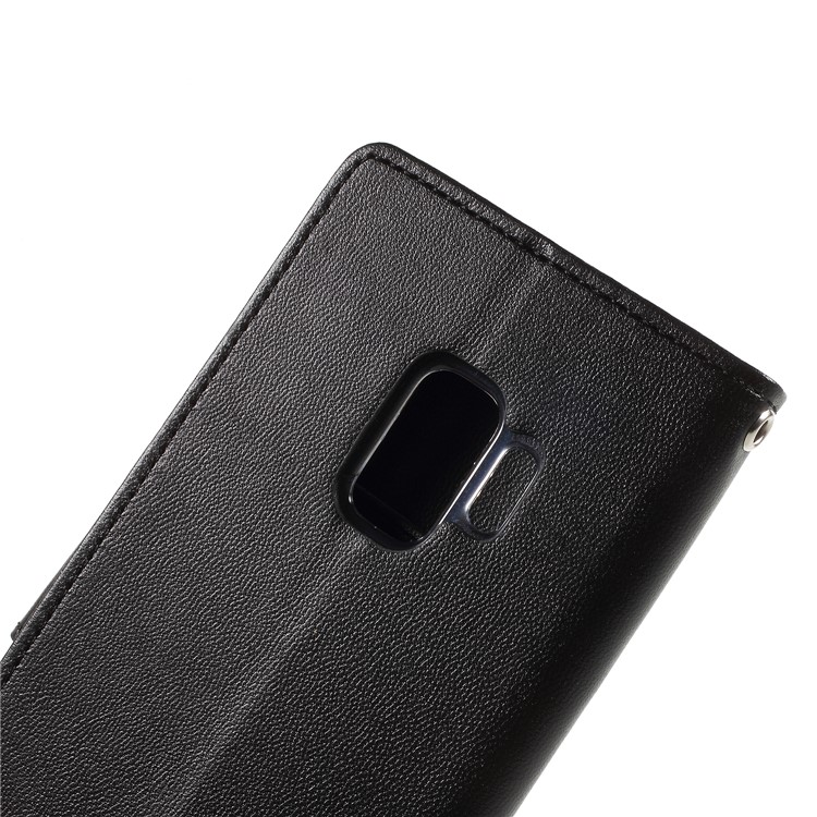 MERCURY GOOSPERY Bravo Diary Wallet Leather Mobile Casing for Samsung Galaxy S9 - Black-6