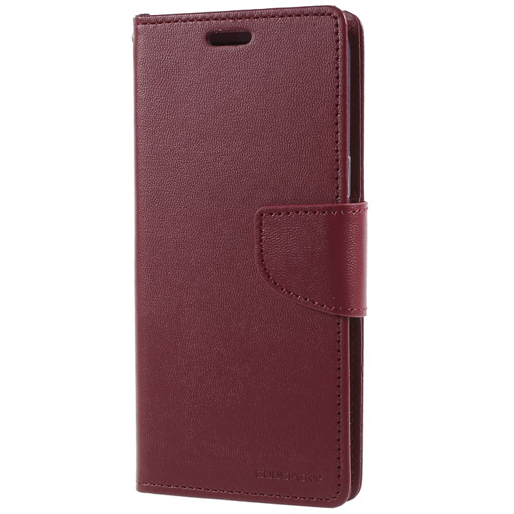 MERCURY GOOSPERY Bravo Diary Wallet Leather Mobile Case for Samsung Galaxy S9 G960 - Wine Red-1