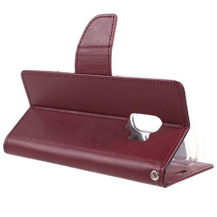 MERCURY GOOSPERY Bravo Diary Wallet Leather Mobile Case for Samsung Galaxy S9 G960 - Wine Red-5