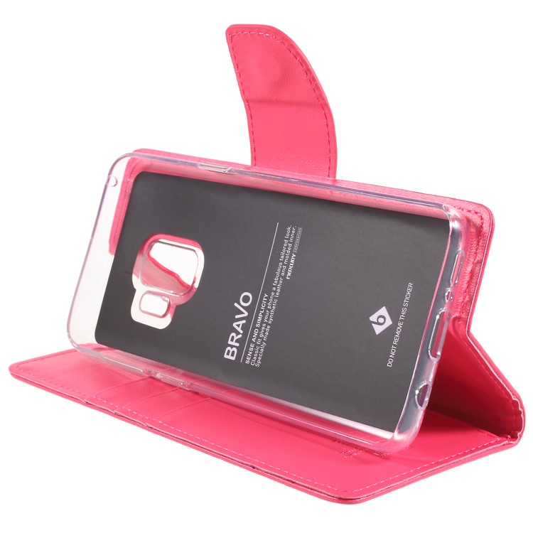 MERCURY GOOSPERY Bravo Diary Wallet Leather Phone Cover for Samsung Galaxy S9 G960 - Rose-4