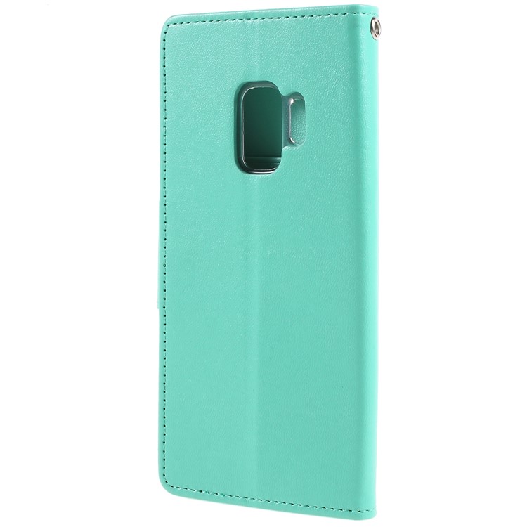 MERCURY GOOSPERY Bravo Diary Wallet Leather Flip Case for Samsung Galaxy S9 G960 - Cyan-2