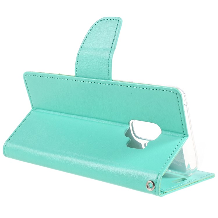 MERCURY GOOSPERY Bravo Diary Wallet Leather Flip Case for Samsung Galaxy S9 G960 - Cyan-5