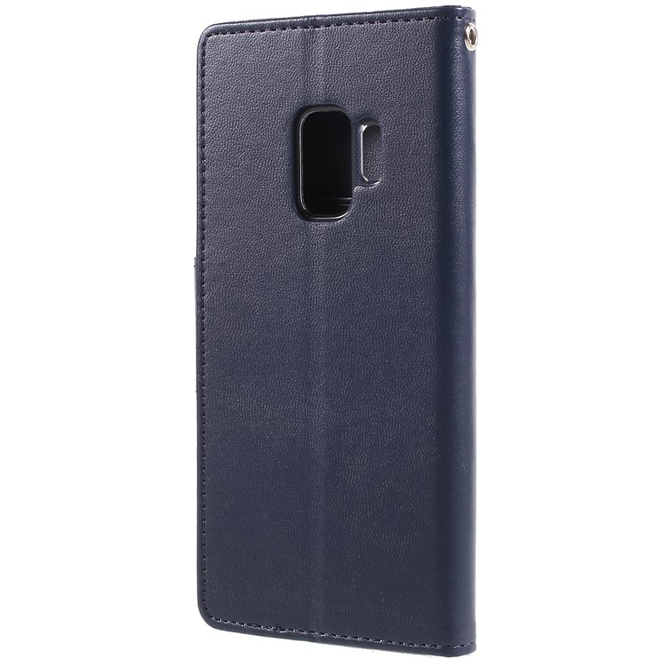 MERCURY GOOSPERY Bravo Diary Leather Mobile Cover for Samsung Galaxy S9 G960 - Dark Blue-2