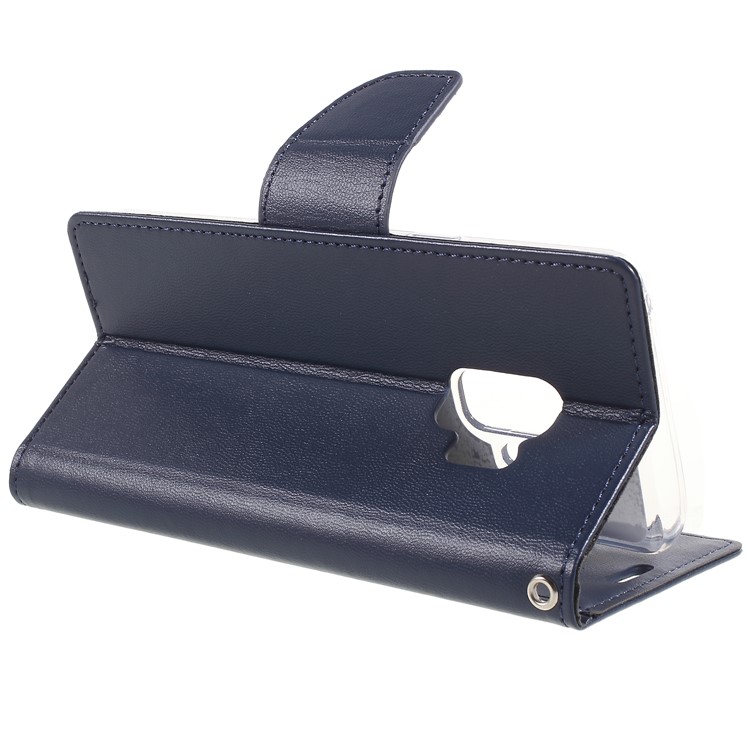 MERCURY GOOSPERY Bravo Diary Leather Mobile Cover for Samsung Galaxy S9 G960 - Dark Blue-5